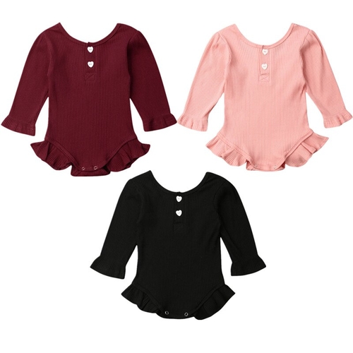 Newborn Kids Baby Girl Bodysuits Clothes Long