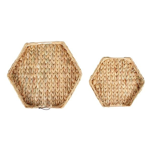 Walu Waterhyacinth Hexagon Display Trays Set Of 2