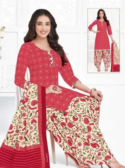 Unstitched Cotton Salwar Suit Material Embroidered Color Multicolor