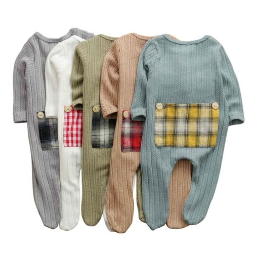 0 9M Newborn Toddler Baby Boy Girls Romper Plaid