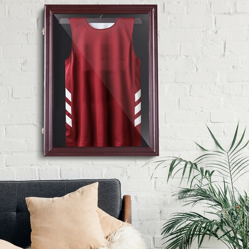 HOMCOM Jersey Display Case Memorabilia Sports Shirt Shadow Box