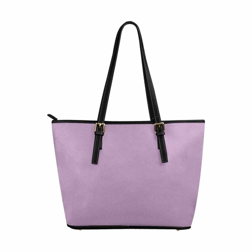 Large Leather Tote Shoulder Bag - Lilac Purple