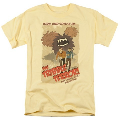Trevco Star Trek-Tribble Threat - Short Sleeve Adult 18-1 Tee - Banana