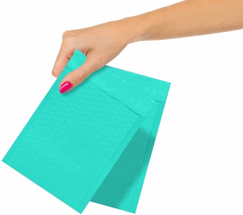 Poly Bubble Mailers 4" x 7", Pack of 25 Teal Padded Shipping Envelopes