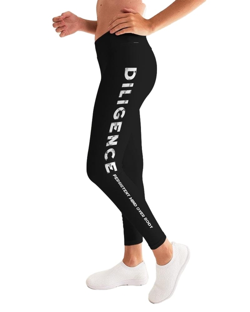 Diligence, Persistent Mind Over Body Graphic Style Womens Leggings