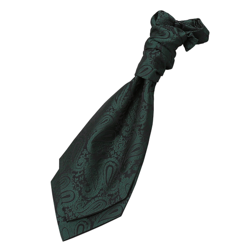 Paisley Pre-Tied Ruche Cravat - Boys - Emerald Green