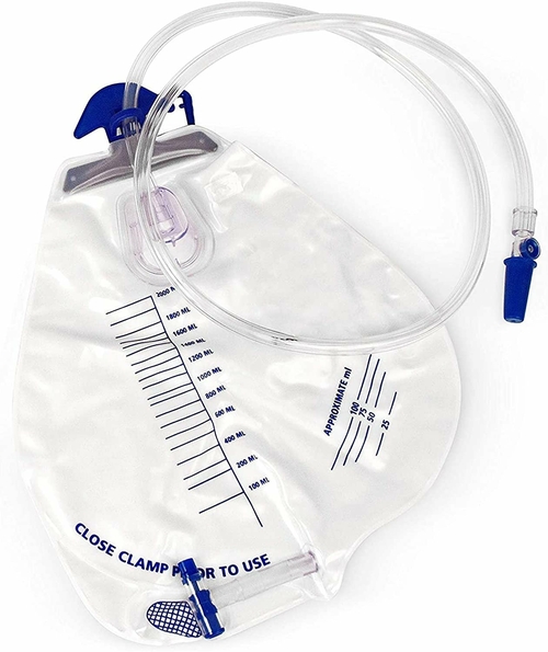 McKesson Pack of 20 Urinary Drainage Bag with Anti-Reflux Drip Chamber