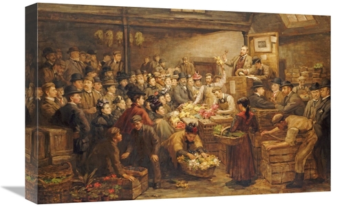 Global Gallery GCS-266228-22-142 22 in. An Edinburgh Flower Market Art