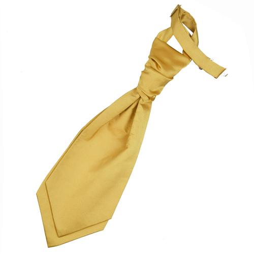 Plain Satin Pre-Tied Ruche Cravat - Boys - Gold