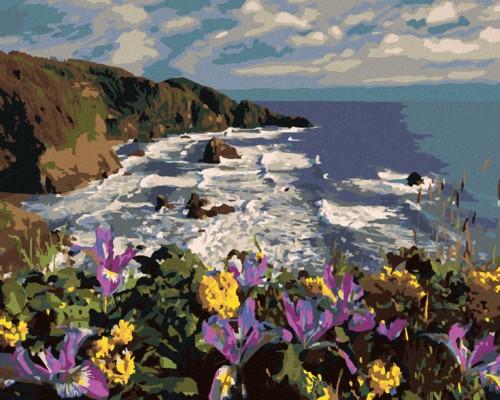 Zuty - Paint by Numbers - FLOWERS ON THE SHORE (DENNIS FRATES), 40x50