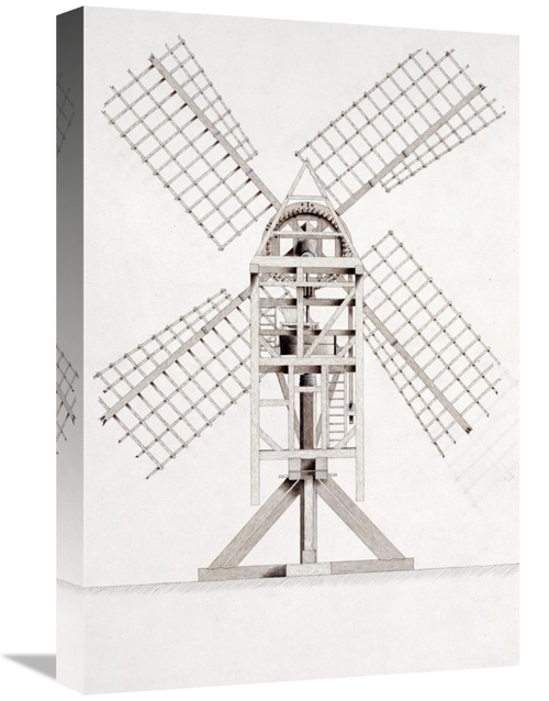 Global Gallery GCS-267968-22-142 22 in. Drawings for Windmills Art Pri