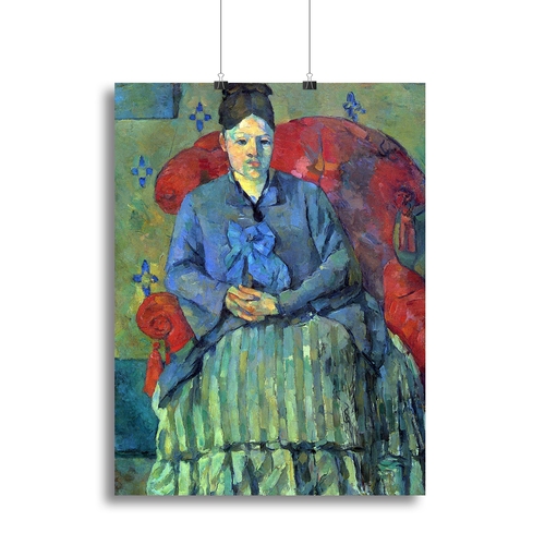 Potrait of Mme Cezanne in Red Armchair by Cezanne Canvas Print or