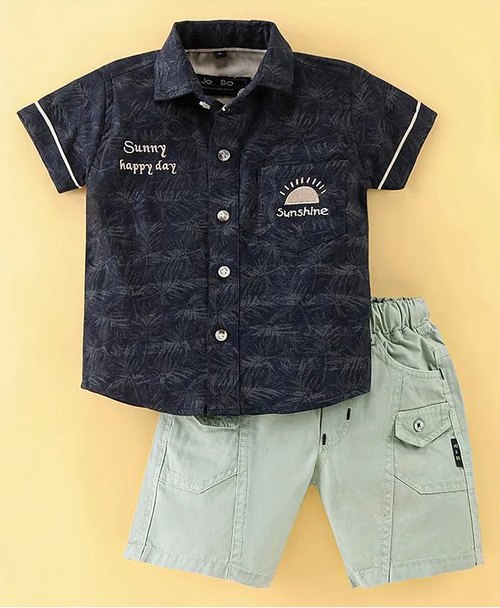 Half Sleeves Trees Printed Shirt & Shorts Set  (Size-4-5YEAR)