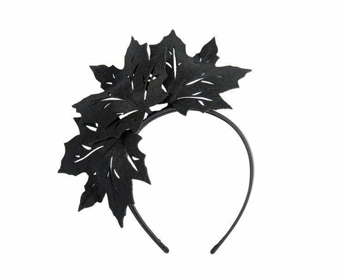 Black laser cut maple leafs on headband