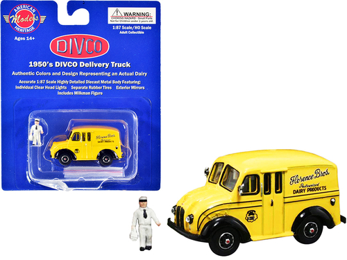 1950\'s Divco Delivery Truck Yellow \Florence Bros. Dairy Products\"