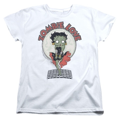 Trevco Betty Boop-Breezy Zombie Love - Short Sleeve Womens Tee - White