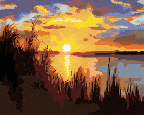 Zuty - Paint by Numbers - SUNSET ON A LAKE (D. RUSTY RUST), 40x50 cm