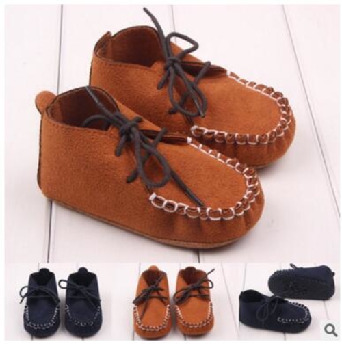 2019 Retail pu suede leather Baby Moccasins solid