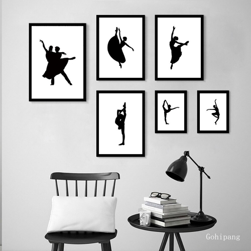 Abstract Black And White Canvas Print Ballet