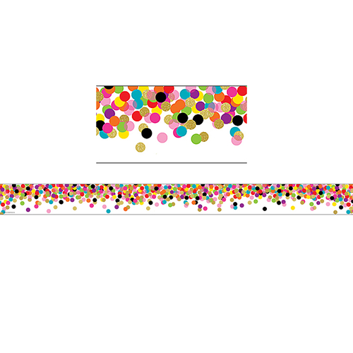 Teacher Created Resources TCR5609-6 Confetti Straight Border Trim - Pa