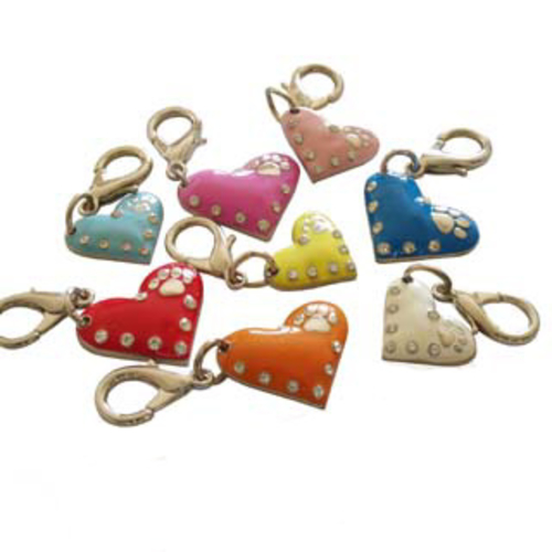 Enamel Heart Charm - Red - Large