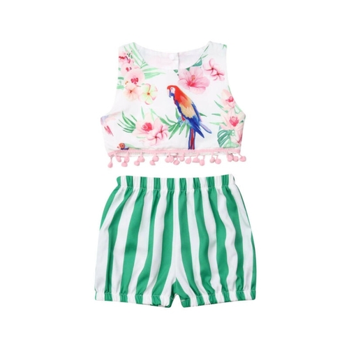 Toddler Kids Baby Girls Clothes Sets Flowers Print