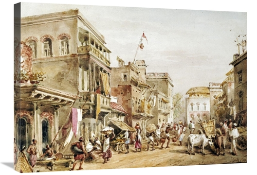 Global Gallery GCS-267053-30-142 30 in. A Busy Street Scene in India A