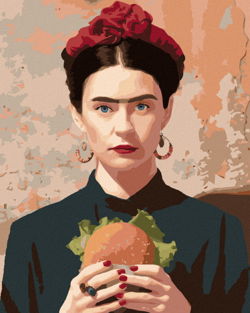 Paint by Numbers - FRIDA KAHLO AND A HAMBURGER