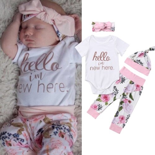 Pretty Newborn Baby Girls Floral Summer