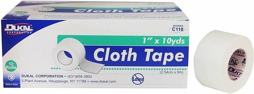 Dukal Cloth Tapes. Case of 144 Medical Tapes 1" x 10 yds. Non-sterile