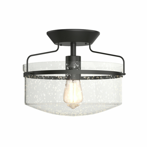 Retro Styled Ceiling Lamp with Seeded Glass Shade (E27 Bulb)