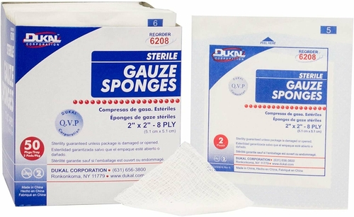 Woven Gauze Sponges 2" x 2". Case of 3000 8-ply Gauze Dressings for