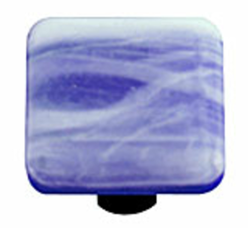 Hot Knobs HK2060-KA White Swirl Cobalt Blue Square Glass Cabinet Knob 