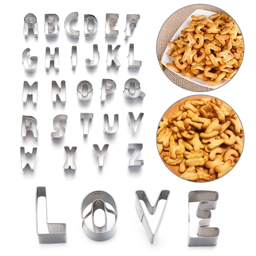9/24Pcs Stainless Steel Alphabet Letter Cookie
