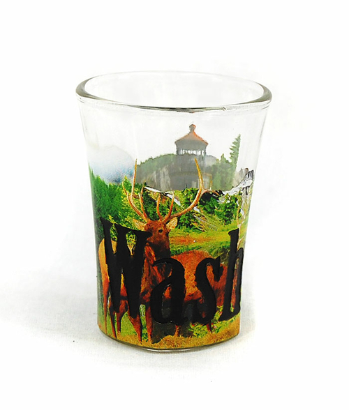 Americaware SGWSH01 Washington Full Color Etched  Shot Glass