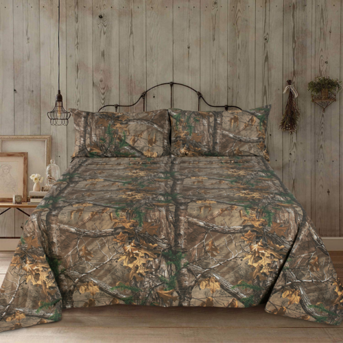 Realtree - Xtra - Hunting Camo Rustic Sheet Set For Indoor/Outdoor