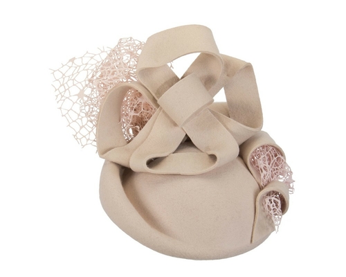 Bespoke nude felt winter fascinator