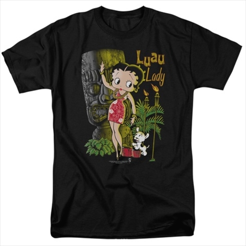 Boop-Luau Lady - Short Sleeve Adult 18-1 Tee, Black - Small