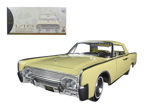 1961 Lincoln Continental Convertible Yellow 1/18 Diecast Model Car by