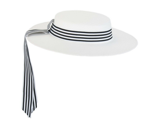 White boater hat