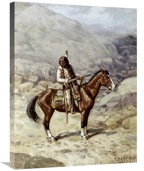 Global Gallery GCS-277141-30-142 30 in. Indian on Horseback Art Print 
