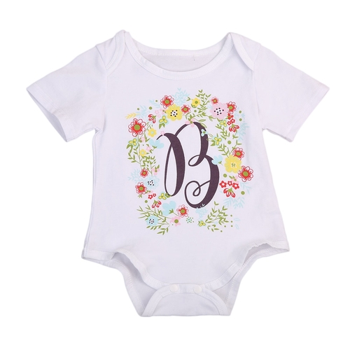 Letters Floral Newborn Infant Baby Boys Girl