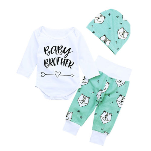 Newborn Kids Baby Boys Letter Print Romper