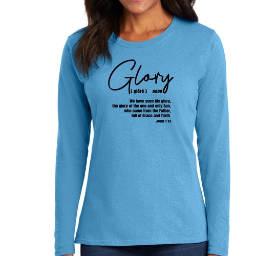 Womens Long Sleeve Graphic T-shirt - Glory - Christian Inspiration