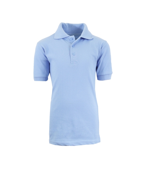 Light Blue Boys School Uniform Polo Shirt, Light Blue - Size 18 - 
