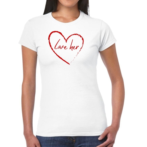 Womens Graphic T-shirt Say it Soul Love Her - Red