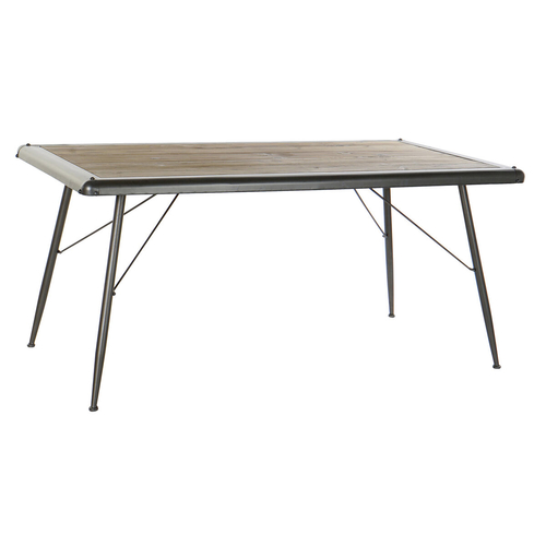 Dining Table DKD Home Decor Fir Natural Metal Light grey 161 x 90 x 75