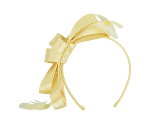 Yellow bow fascinator