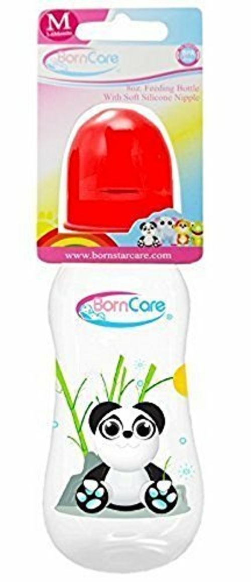 BornCare BCWS-172-2 8 oz Easygrip Feeding Bottle with Silicone Nipple&