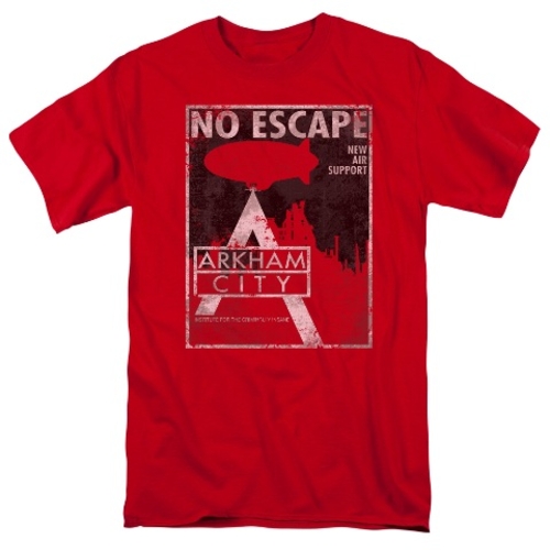 Trevco Arkham City-No Escape - Short Sleeve Adult 18-1 Tee - Red- 3X